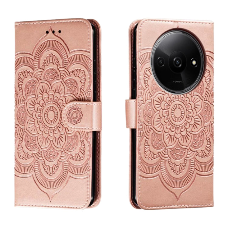 Sun Mandala Embossing Pattern Phone Leather Case, For Redmi A5 4G 171.7mm / Poco C71 4G, For Redmi Note 14 4G 164.84mm, For Redmi Note 14 Pro 4G / 5G / Note 14 Pro+, For Redmi Note14 4G 163.25mm, For Redmi Note 14 5G, For Xiaomi Redmi A3