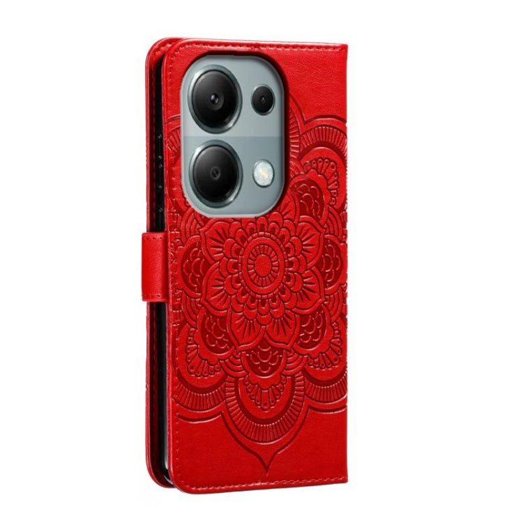 Sun Mandala Embossing Pattern Phone Leather Case, For Xiaomi Redmi Note 13 Pro 4G, For Xiaomi Redmi Note 13 4G, For Xiaomi Redmi K70E, For Xiaomi Redmi Note 13R Pro, For Xiaomi Redmi K70