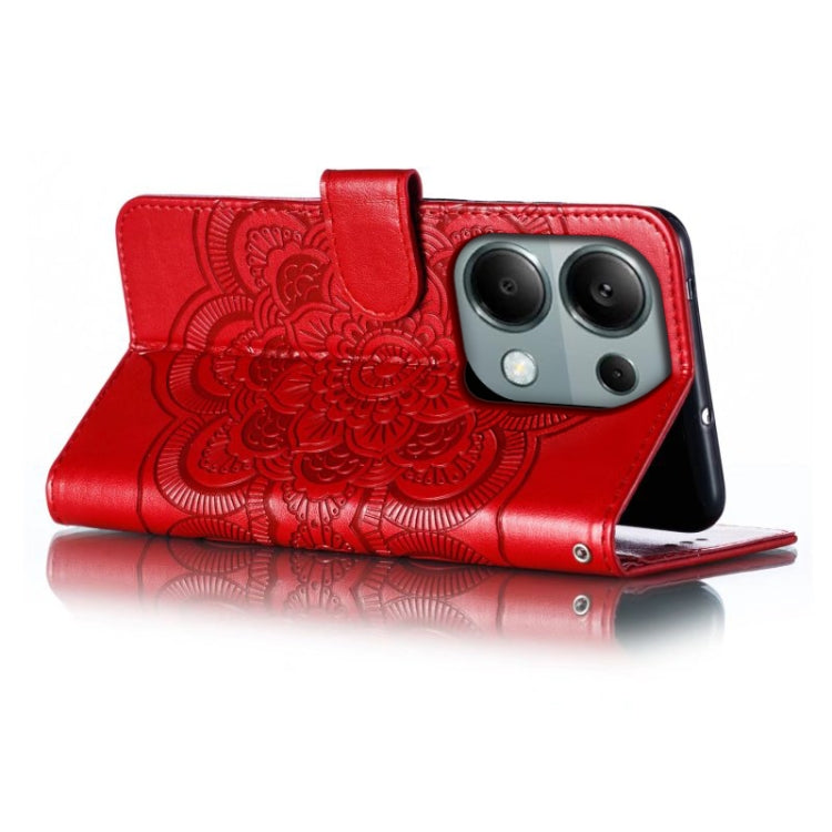 Sun Mandala Embossing Pattern Phone Leather Case, For Xiaomi Redmi Note 13 Pro 4G, For Xiaomi Redmi Note 13 4G, For Xiaomi Redmi K70E, For Xiaomi Redmi Note 13R Pro, For Xiaomi Redmi K70