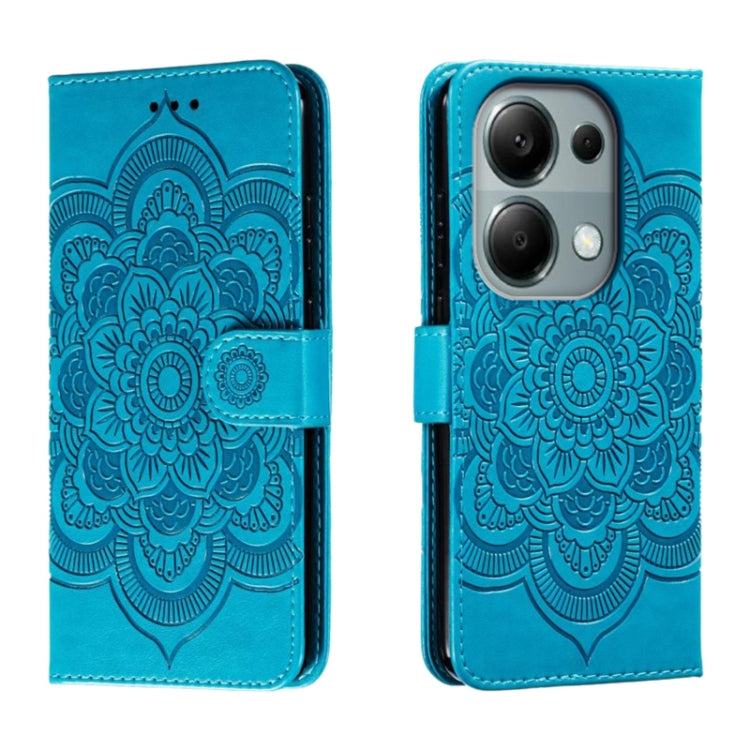 Sun Mandala Embossing Pattern Phone Leather Case, For Xiaomi Redmi Note 13 Pro 4G, For Xiaomi Redmi Note 13 4G, For Xiaomi Redmi K70E, For Xiaomi Redmi Note 13R Pro, For Xiaomi Redmi K70