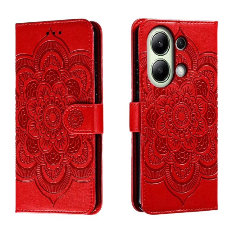 Sun Mandala Embossing Pattern Phone Leather Case, For Xiaomi Redmi Note 13 Pro 4G, For Xiaomi Redmi Note 13 4G, For Xiaomi Redmi K70E, For Xiaomi Redmi Note 13R Pro, For Xiaomi Redmi K70
