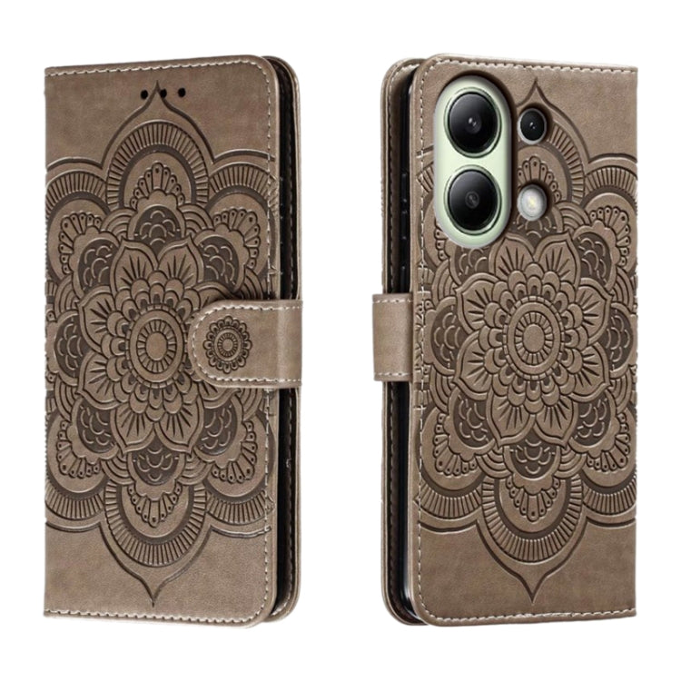 Sun Mandala Embossing Pattern Phone Leather Case, For Xiaomi Redmi Note 13 Pro 4G, For Xiaomi Redmi Note 13 4G, For Xiaomi Redmi K70E, For Xiaomi Redmi Note 13R Pro, For Xiaomi Redmi K70