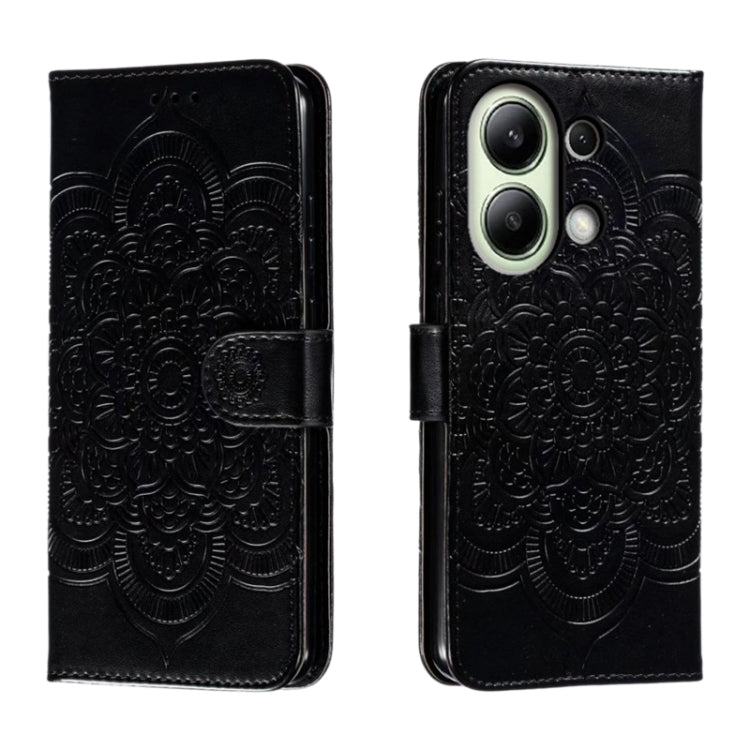 Sun Mandala Embossing Pattern Phone Leather Case, For Xiaomi Redmi Note 13 Pro 4G, For Xiaomi Redmi Note 13 4G, For Xiaomi Redmi K70E, For Xiaomi Redmi Note 13R Pro, For Xiaomi Redmi K70