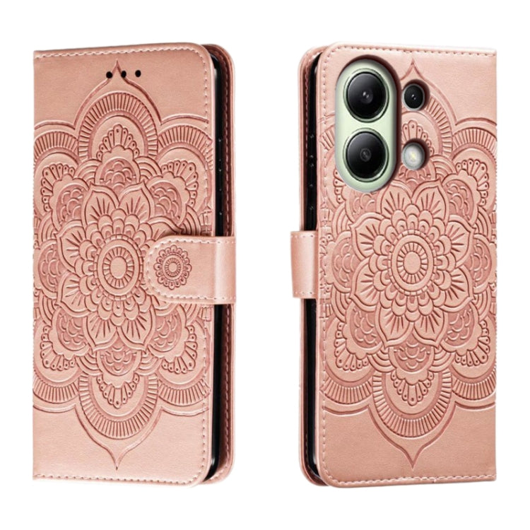 Sun Mandala Embossing Pattern Phone Leather Case, For Xiaomi Redmi Note 13 Pro 4G, For Xiaomi Redmi Note 13 4G, For Xiaomi Redmi K70E, For Xiaomi Redmi Note 13R Pro, For Xiaomi Redmi K70