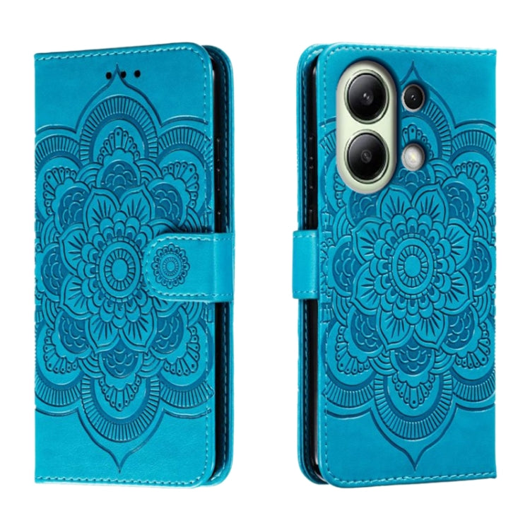 Sun Mandala Embossing Pattern Phone Leather Case, For Xiaomi Redmi Note 13 Pro 4G, For Xiaomi Redmi Note 13 4G, For Xiaomi Redmi K70E, For Xiaomi Redmi Note 13R Pro, For Xiaomi Redmi K70