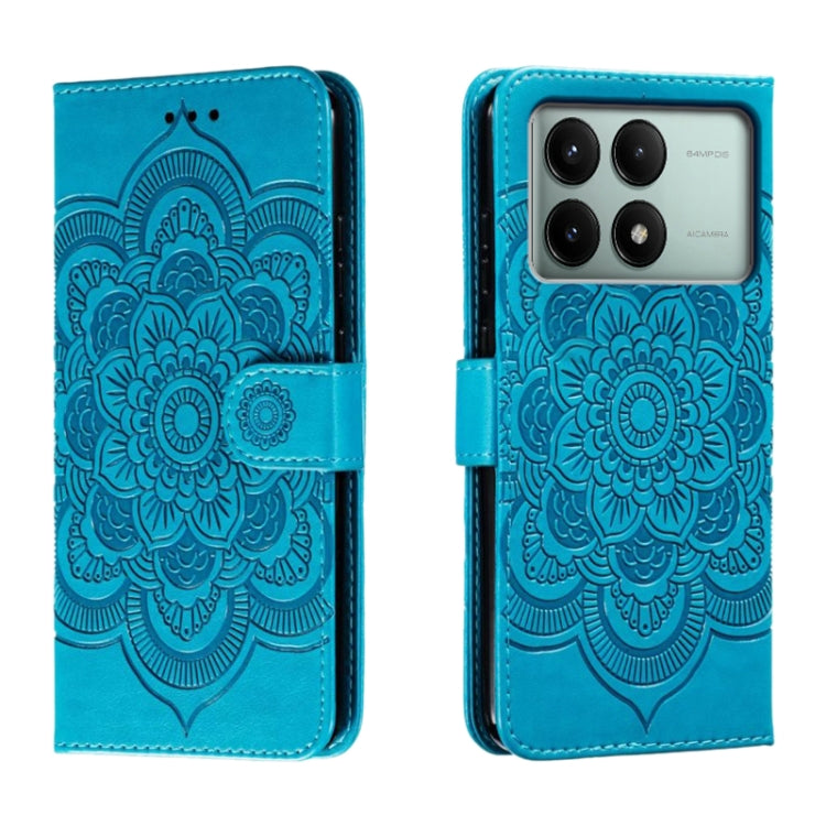 Sun Mandala Embossing Pattern Phone Leather Case, For Xiaomi Redmi Note 13 Pro 4G, For Xiaomi Redmi Note 13 4G, For Xiaomi Redmi K70E, For Xiaomi Redmi Note 13R Pro, For Xiaomi Redmi K70