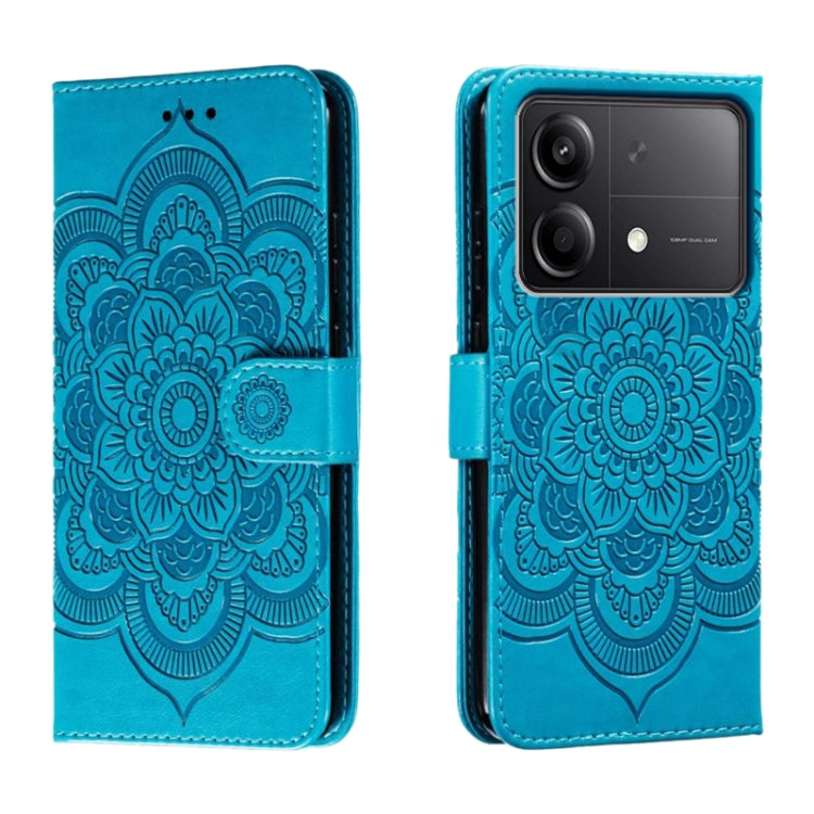 Sun Mandala Embossing Pattern Phone Leather Case, For Xiaomi Redmi Note 13 Pro 4G, For Xiaomi Redmi Note 13 4G, For Xiaomi Redmi K70E, For Xiaomi Redmi Note 13R Pro, For Xiaomi Redmi K70