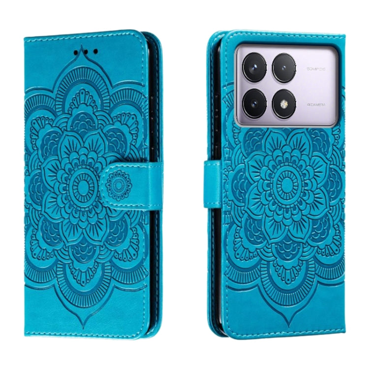 Sun Mandala Embossing Pattern Phone Leather Case, For Xiaomi Redmi Note 13 Pro 4G, For Xiaomi Redmi Note 13 4G, For Xiaomi Redmi K70E, For Xiaomi Redmi Note 13R Pro, For Xiaomi Redmi K70