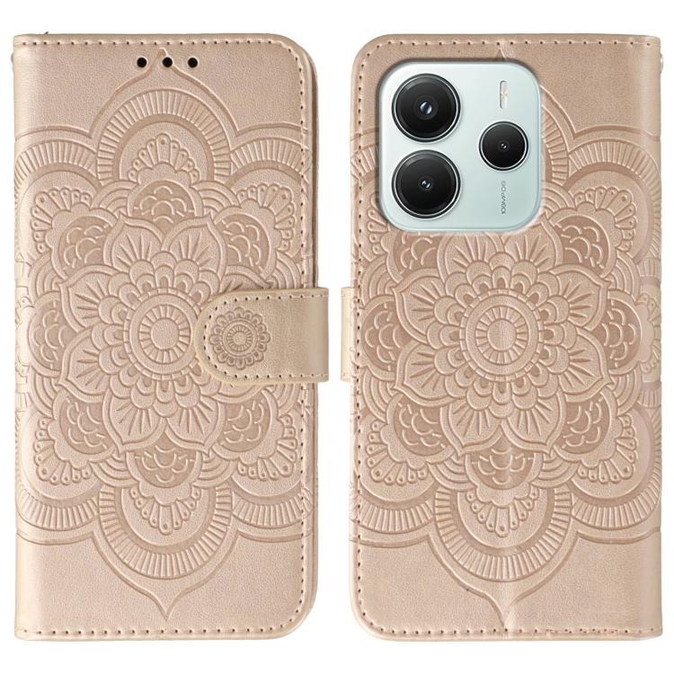 Sun Mandala Embossing Pattern Phone Leather Case, For Redmi A5 4G 171.7mm / Poco C71 4G, For Redmi Note 14 4G 164.84mm, For Redmi Note 14 Pro 4G / 5G / Note 14 Pro+, For Redmi Note14 4G 163.25mm, For Redmi Note 14 5G, For Xiaomi Redmi A3