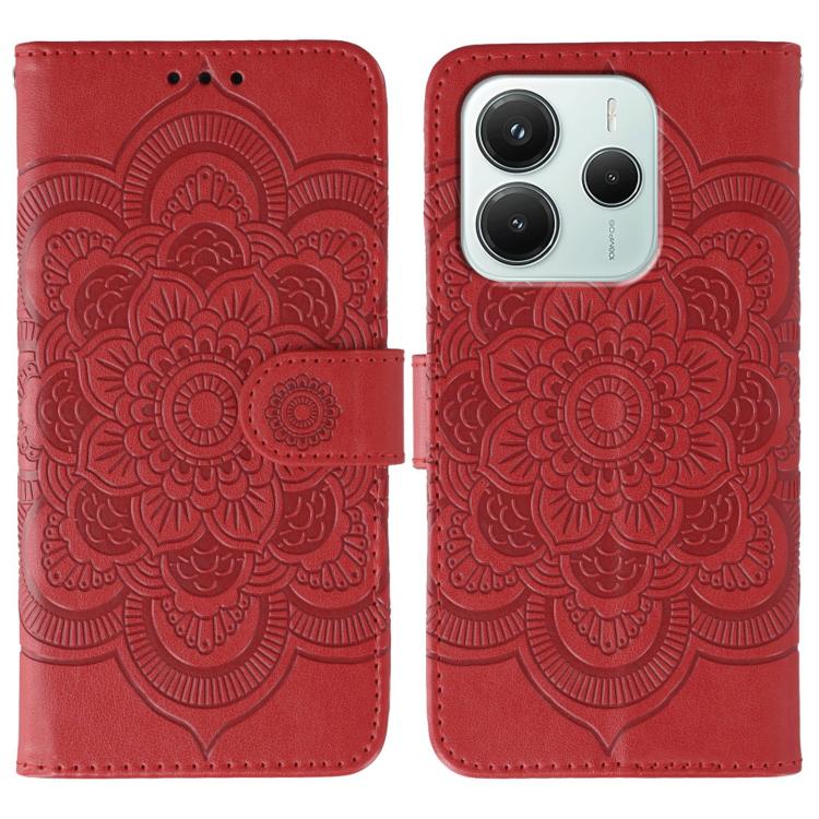 Sun Mandala Embossing Pattern Phone Leather Case, For Redmi A5 4G 171.7mm / Poco C71 4G, For Redmi Note 14 4G 164.84mm, For Redmi Note 14 Pro 4G / 5G / Note 14 Pro+, For Redmi Note14 4G 163.25mm, For Redmi Note 14 5G, For Xiaomi Redmi A3