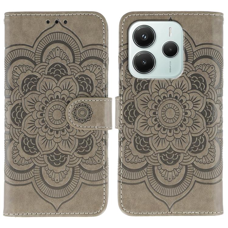 Sun Mandala Embossing Pattern Phone Leather Case, For Redmi A5 4G 171.7mm / Poco C71 4G, For Redmi Note 14 4G 164.84mm, For Redmi Note 14 Pro 4G / 5G / Note 14 Pro+, For Redmi Note14 4G 163.25mm, For Redmi Note 14 5G, For Xiaomi Redmi A3
