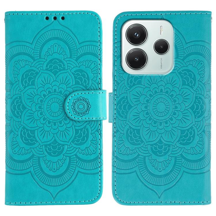 Sun Mandala Embossing Pattern Phone Leather Case, For Redmi A5 4G 171.7mm / Poco C71 4G, For Redmi Note 14 4G 164.84mm, For Redmi Note 14 Pro 4G / 5G / Note 14 Pro+, For Redmi Note14 4G 163.25mm, For Redmi Note 14 5G, For Xiaomi Redmi A3