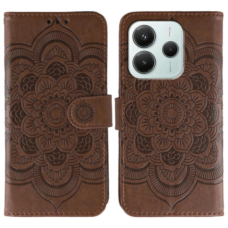 Sun Mandala Embossing Pattern Phone Leather Case, For Redmi A5 4G 171.7mm / Poco C71 4G, For Redmi Note 14 4G 164.84mm, For Redmi Note 14 Pro 4G / 5G / Note 14 Pro+, For Redmi Note14 4G 163.25mm, For Redmi Note 14 5G, For Xiaomi Redmi A3