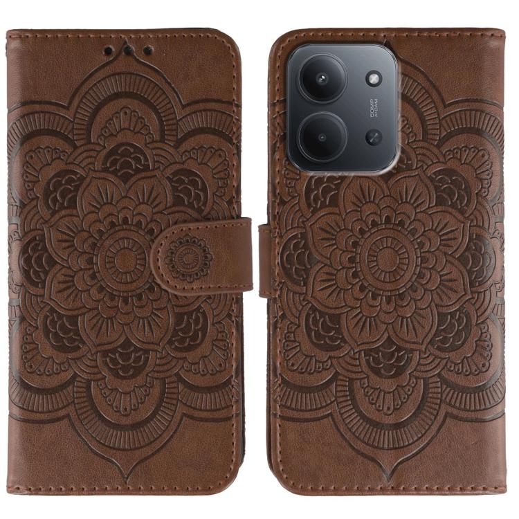 Sun Mandala Embossing Pattern Phone Leather Case, For Redmi 15C 5G / 4G EU 173mm, For Redmi 15 5G Global / 15 4G SEA, For Redmi 15 5G / 4G EU 171mm, For Redmi 15C 5G / 4G Global 171mm, For Redmi Turbo 4 Pro 5G / Poco F7, For Redmi A5 4G 173.3mm