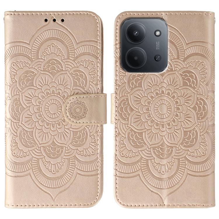 Sun Mandala Embossing Pattern Phone Leather Case, For Redmi 15C 5G / 4G EU 173mm, For Redmi 15 5G Global / 15 4G SEA, For Redmi 15 5G / 4G EU 171mm, For Redmi 15C 5G / 4G Global 171mm, For Redmi Turbo 4 Pro 5G / Poco F7, For Redmi A5 4G 173.3mm