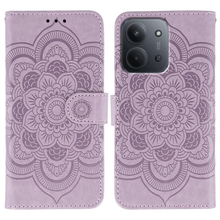 Sun Mandala Embossing Pattern Phone Leather Case, For Redmi 15C 5G / 4G EU 173mm, For Redmi 15 5G Global / 15 4G SEA, For Redmi 15 5G / 4G EU 171mm, For Redmi 15C 5G / 4G Global 171mm, For Redmi Turbo 4 Pro 5G / Poco F7, For Redmi A5 4G 173.3mm