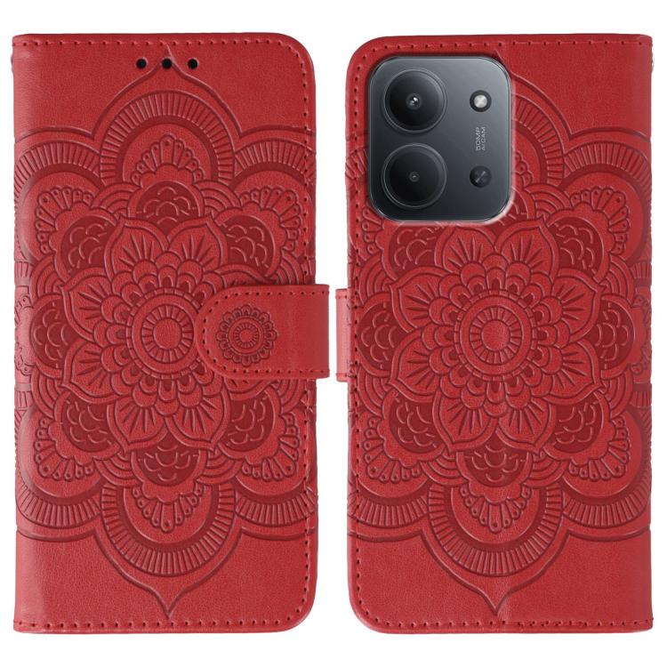 Sun Mandala Embossing Pattern Phone Leather Case, For Redmi 15C 5G / 4G EU 173mm, For Redmi 15 5G Global / 15 4G SEA, For Redmi 15 5G / 4G EU 171mm, For Redmi 15C 5G / 4G Global 171mm, For Redmi Turbo 4 Pro 5G / Poco F7, For Redmi A5 4G 173.3mm