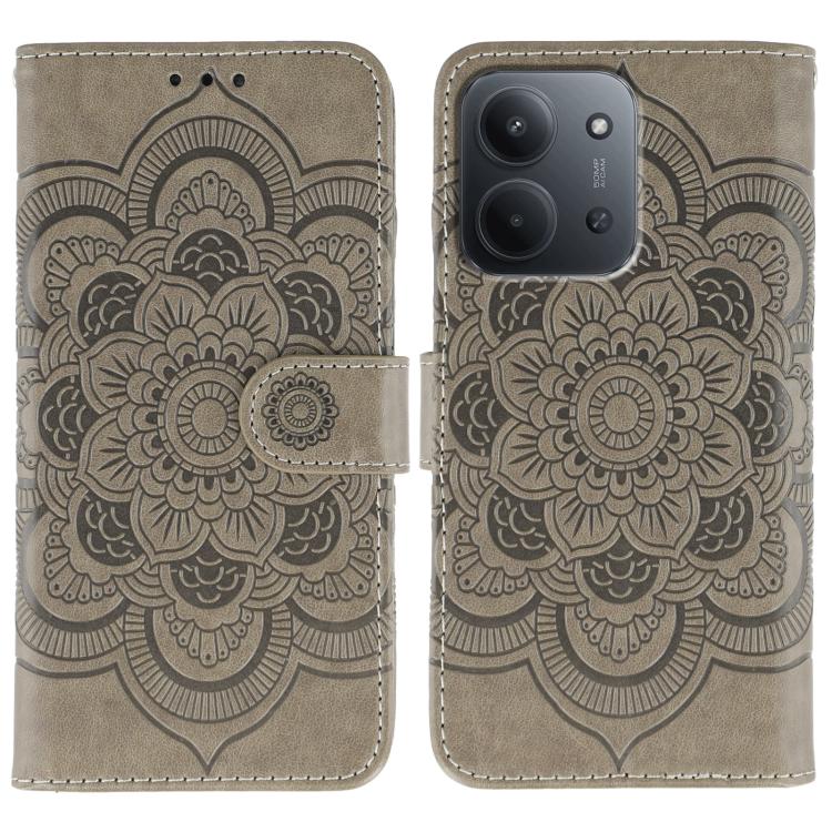Sun Mandala Embossing Pattern Phone Leather Case, For Redmi 15C 5G / 4G EU 173mm, For Redmi 15 5G Global / 15 4G SEA, For Redmi 15 5G / 4G EU 171mm, For Redmi 15C 5G / 4G Global 171mm, For Redmi Turbo 4 Pro 5G / Poco F7, For Redmi A5 4G 173.3mm