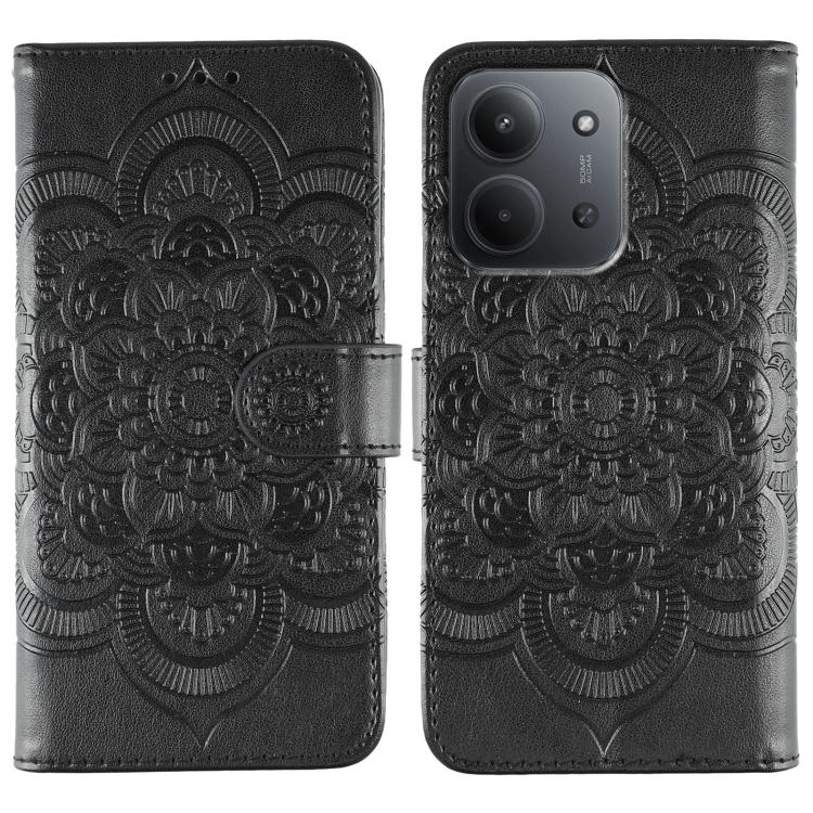 Sun Mandala Embossing Pattern Phone Leather Case, For Redmi 15C 5G / 4G EU 173mm, For Redmi 15 5G Global / 15 4G SEA, For Redmi 15 5G / 4G EU 171mm, For Redmi 15C 5G / 4G Global 171mm, For Redmi Turbo 4 Pro 5G / Poco F7, For Redmi A5 4G 173.3mm