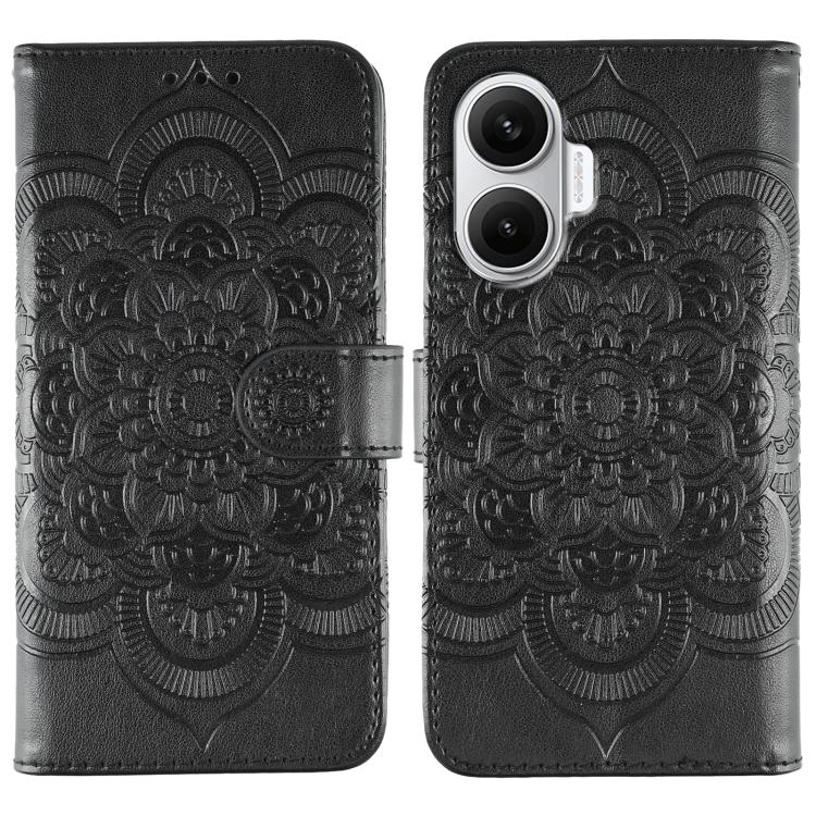 Sun Mandala Embossing Pattern Phone Leather Case, For Redmi 15C 5G / 4G EU 173mm, For Redmi 15 5G Global / 15 4G SEA, For Redmi 15 5G / 4G EU 171mm, For Redmi 15C 5G / 4G Global 171mm, For Redmi Turbo 4 Pro 5G / Poco F7, For Redmi A5 4G 173.3mm