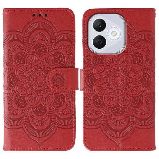 Sun Mandala Embossing Pattern Phone Leather Case, For Honor 400 Lite Global, For Honor 400 Global 156.5mm, For Honor Magic7 Lite, For Honor Magic7 Pro, For Honor Play 60 Plus / 200 Smart / X7C, For Honor 200 Lite Global