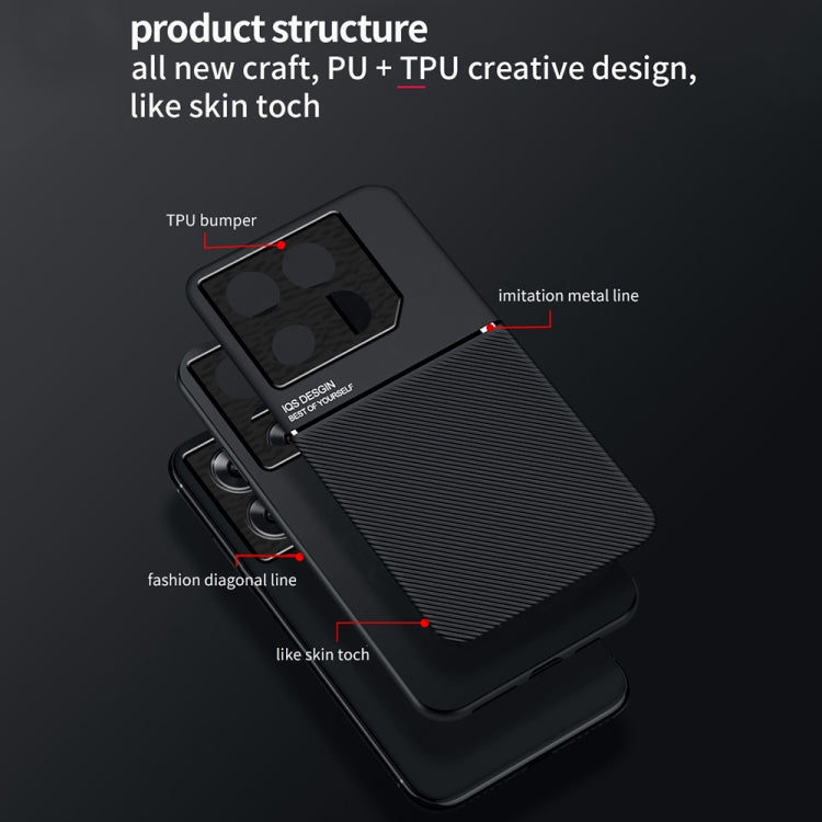 Classic Tilt Strip Grain Magnetic PC Hybrid TPU Phone Case, For Infinix GT 20 Pro, For Infinix Hot 30i