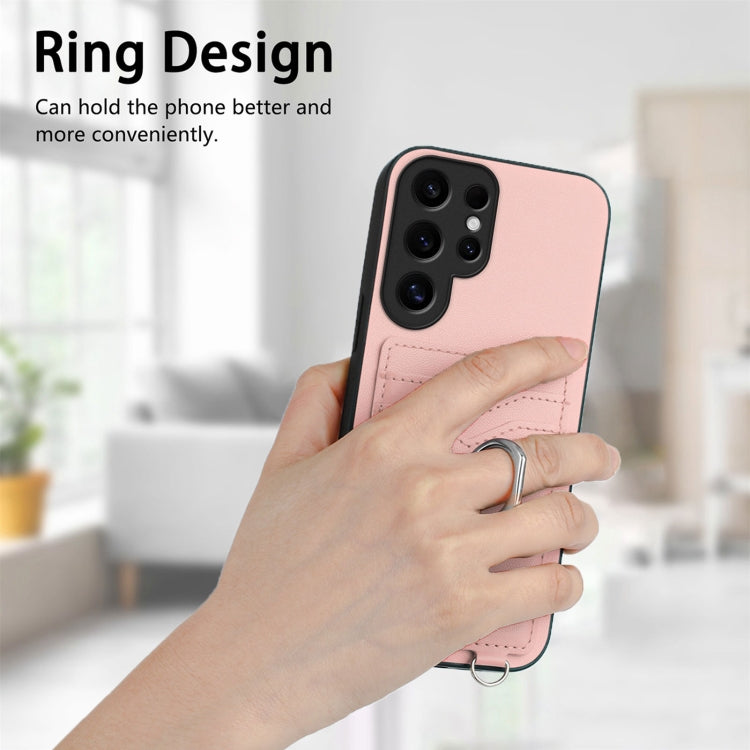 R20 Crossbody Rope Ring Card Holder Phone Case, For Samsung Galaxy S24 Ultra 5G, For Samsung Galaxy S24+ 5G, For Samsung Galaxy S24 5G, For Samsung Galaxy S23 FE 5G, For Samsung Galaxy S23 Ultra 5G, For Samsung Galaxy S23+ 5G, For Samsung Galaxy S23 5G...