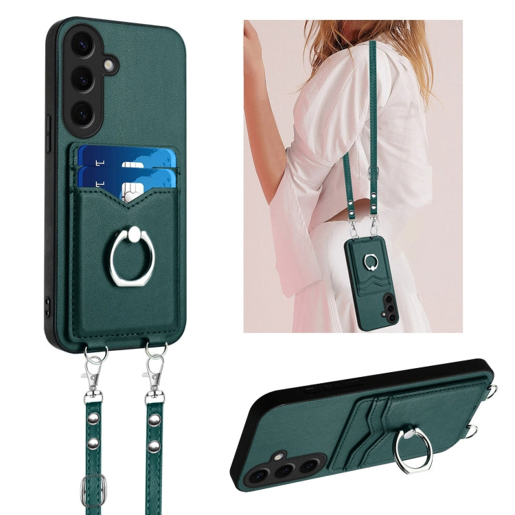 R20 Crossbody Rope Ring Card Holder Phone Case, For Samsung Galaxy S24 Ultra 5G, For Samsung Galaxy S24+ 5G, For Samsung Galaxy S24 5G, For Samsung Galaxy S23 FE 5G, For Samsung Galaxy S23 Ultra 5G, For Samsung Galaxy S23+ 5G, For Samsung Galaxy S23 5G...