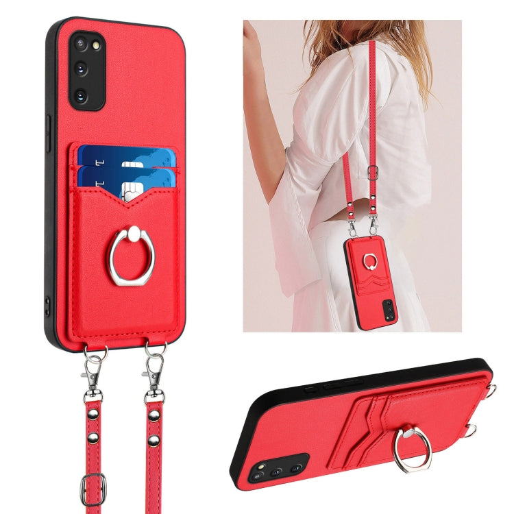 R20 Crossbody Rope Ring Card Holder Phone Case, For Samsung Galaxy S24 Ultra 5G, For Samsung Galaxy S24+ 5G, For Samsung Galaxy S24 5G, For Samsung Galaxy S23 FE 5G, For Samsung Galaxy S23 Ultra 5G, For Samsung Galaxy S23+ 5G, For Samsung Galaxy S23 5G...