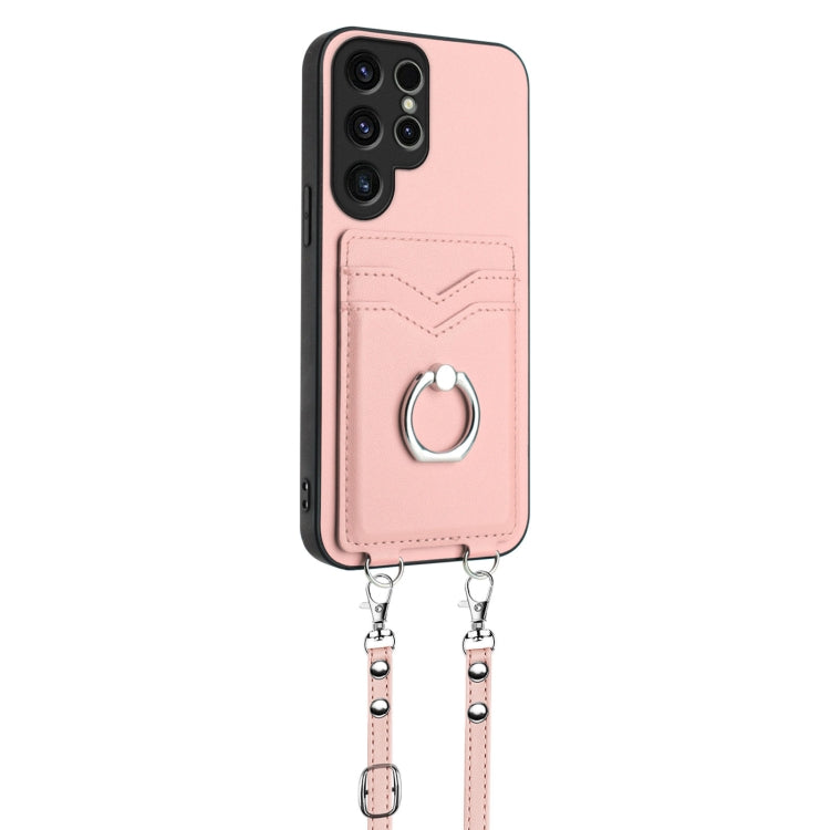 R20 Crossbody Rope Ring Card Holder Phone Case, For Samsung Galaxy S22 Ultra 5G, For Samsung Galaxy S22+ 5G, For Samsung Galaxy S22 5G, For Samsung Galaxy S21 FE 5G