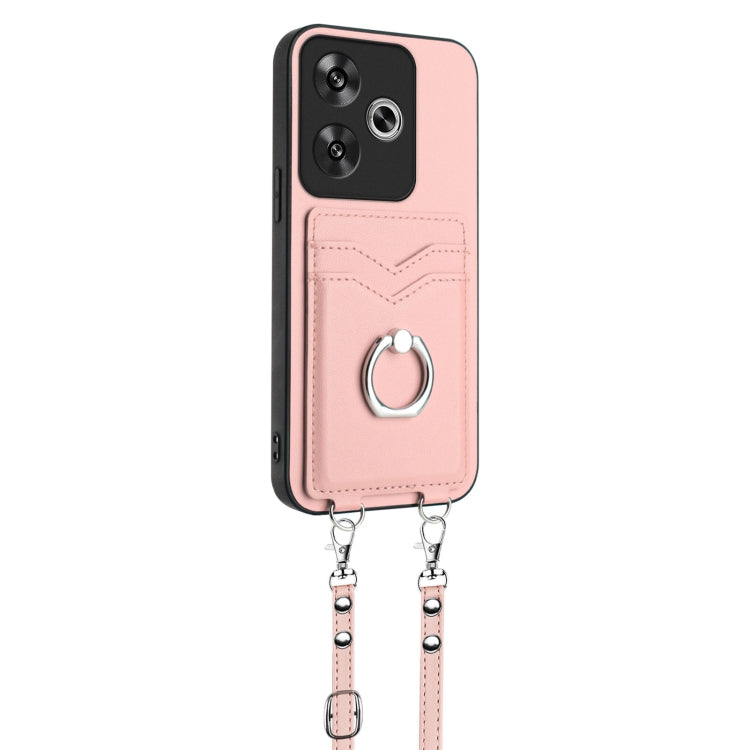 R20 Crossbody Rope Ring Card Holder Phone Case, For Xiaomi Redmi Turbo 3, For Xiaomi Redmi A3 4G Global, For Xiaomi Redmi Note 13 Pro 4G Global, For Xiaomi Redmi Note 13 4G Global, For Xiaomi Redmi 13C 5G / 13R, For Xiaomi Redmi Note 13 Pro 5G         ...