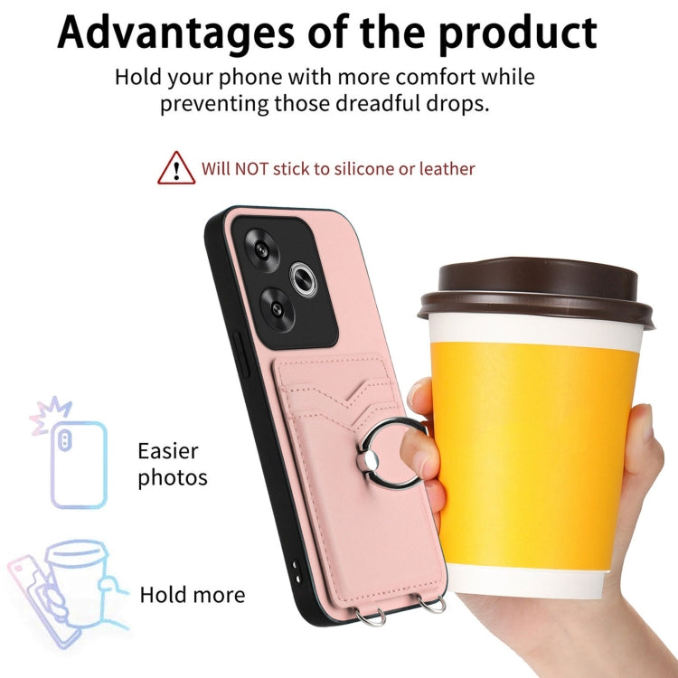 R20 Crossbody Rope Ring Card Holder Phone Case, For Xiaomi Redmi Turbo 3, For Xiaomi Redmi A3 4G Global, For Xiaomi Redmi Note 13 Pro 4G Global, For Xiaomi Redmi Note 13 4G Global, For Xiaomi Redmi 13C 5G / 13R, For Xiaomi Redmi Note 13 Pro 5G         ...