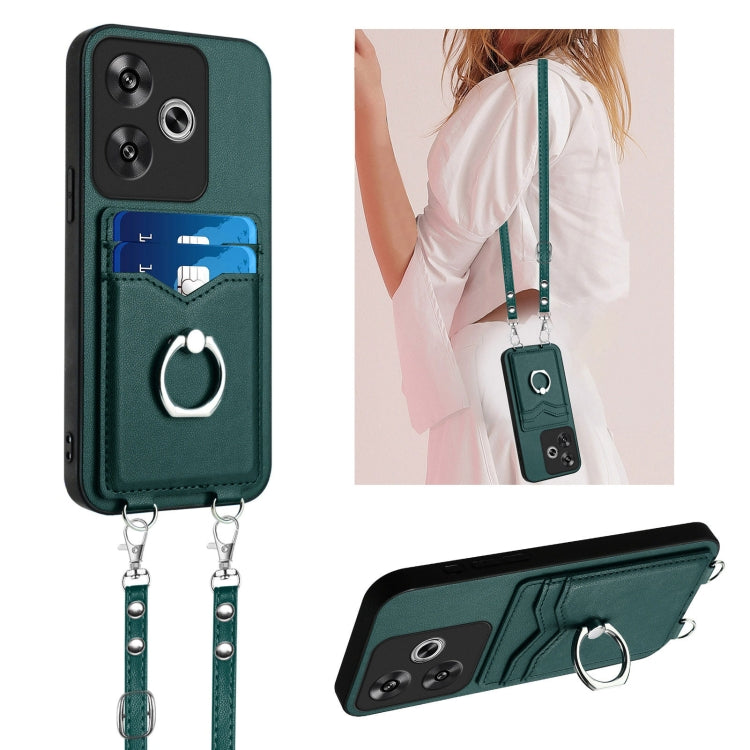 R20 Crossbody Rope Ring Card Holder Phone Case, For Xiaomi Redmi Turbo 3, For Xiaomi Redmi A3 4G Global, For Xiaomi Redmi Note 13 Pro 4G Global, For Xiaomi Redmi Note 13 4G Global, For Xiaomi Redmi 13C 5G / 13R, For Xiaomi Redmi Note 13 Pro 5G         ...