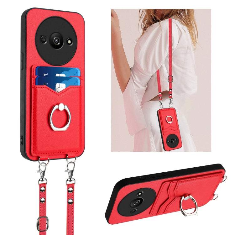 R20 Crossbody Rope Ring Card Holder Phone Case, For Xiaomi Redmi Turbo 3, For Xiaomi Redmi A3 4G Global, For Xiaomi Redmi Note 13 Pro 4G Global, For Xiaomi Redmi Note 13 4G Global, For Xiaomi Redmi 13C 5G / 13R, For Xiaomi Redmi Note 13 Pro 5G         ...