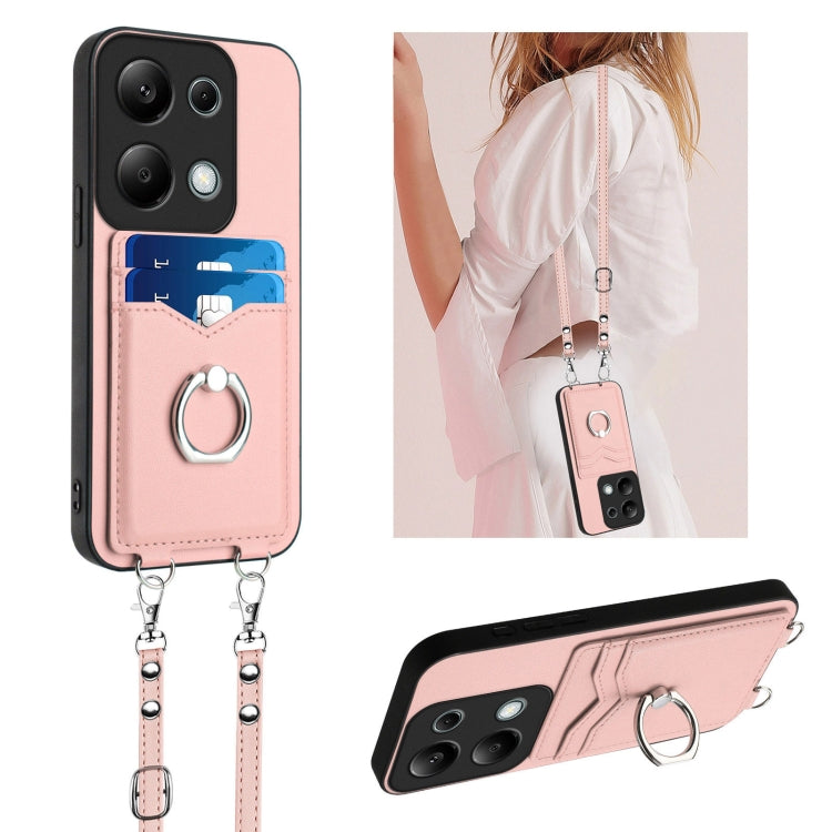 R20 Crossbody Rope Ring Card Holder Phone Case, For Xiaomi Redmi Turbo 3, For Xiaomi Redmi A3 4G Global, For Xiaomi Redmi Note 13 Pro 4G Global, For Xiaomi Redmi Note 13 4G Global, For Xiaomi Redmi 13C 5G / 13R, For Xiaomi Redmi Note 13 Pro 5G         ...