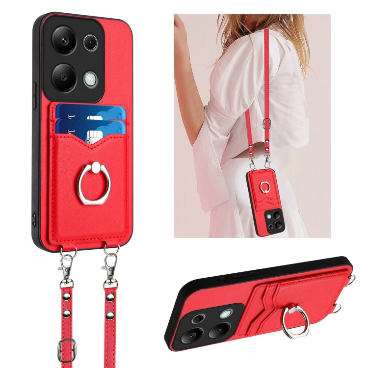 R20 Crossbody Rope Ring Card Holder Phone Case, For Xiaomi Redmi Turbo 3, For Xiaomi Redmi A3 4G Global, For Xiaomi Redmi Note 13 Pro 4G Global, For Xiaomi Redmi Note 13 4G Global, For Xiaomi Redmi 13C 5G / 13R, For Xiaomi Redmi Note 13 Pro 5G         ...