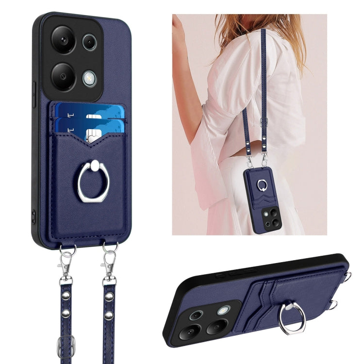 R20 Crossbody Rope Ring Card Holder Phone Case, For Xiaomi Redmi Turbo 3, For Xiaomi Redmi A3 4G Global, For Xiaomi Redmi Note 13 Pro 4G Global, For Xiaomi Redmi Note 13 4G Global, For Xiaomi Redmi 13C 5G / 13R, For Xiaomi Redmi Note 13 Pro 5G         ...