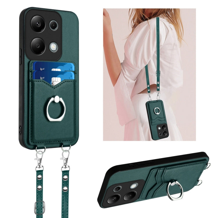 R20 Crossbody Rope Ring Card Holder Phone Case, For Xiaomi Redmi Turbo 3, For Xiaomi Redmi A3 4G Global, For Xiaomi Redmi Note 13 Pro 4G Global, For Xiaomi Redmi Note 13 4G Global, For Xiaomi Redmi 13C 5G / 13R, For Xiaomi Redmi Note 13 Pro 5G         ...