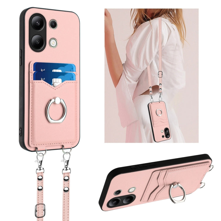 R20 Crossbody Rope Ring Card Holder Phone Case, For Xiaomi Redmi Turbo 3, For Xiaomi Redmi A3 4G Global, For Xiaomi Redmi Note 13 Pro 4G Global, For Xiaomi Redmi Note 13 4G Global, For Xiaomi Redmi 13C 5G / 13R, For Xiaomi Redmi Note 13 Pro 5G         ...