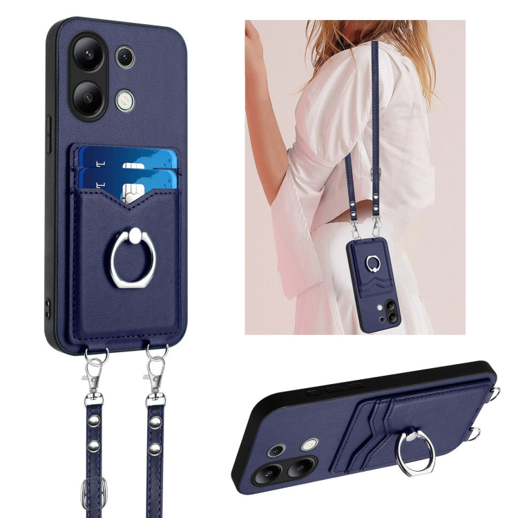 R20 Crossbody Rope Ring Card Holder Phone Case, For Xiaomi Redmi Turbo 3, For Xiaomi Redmi A3 4G Global, For Xiaomi Redmi Note 13 Pro 4G Global, For Xiaomi Redmi Note 13 4G Global, For Xiaomi Redmi 13C 5G / 13R, For Xiaomi Redmi Note 13 Pro 5G         ...