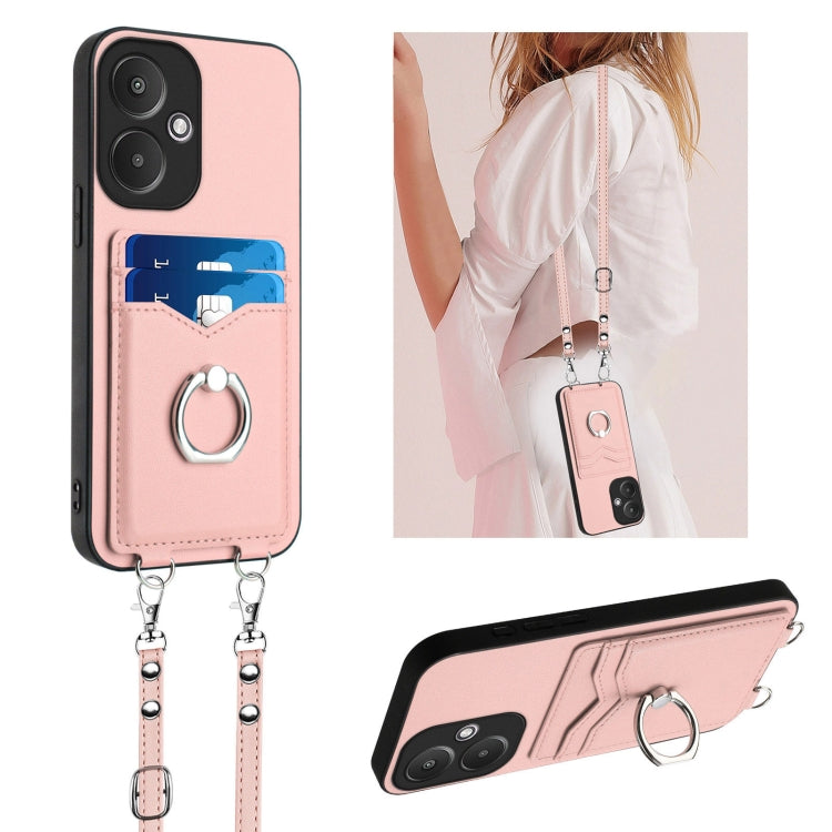 R20 Crossbody Rope Ring Card Holder Phone Case, For Xiaomi Redmi Turbo 3, For Xiaomi Redmi A3 4G Global, For Xiaomi Redmi Note 13 Pro 4G Global, For Xiaomi Redmi Note 13 4G Global, For Xiaomi Redmi 13C 5G / 13R, For Xiaomi Redmi Note 13 Pro 5G         ...