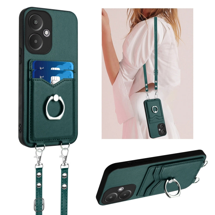 R20 Crossbody Rope Ring Card Holder Phone Case, For Xiaomi Redmi Turbo 3, For Xiaomi Redmi A3 4G Global, For Xiaomi Redmi Note 13 Pro 4G Global, For Xiaomi Redmi Note 13 4G Global, For Xiaomi Redmi 13C 5G / 13R, For Xiaomi Redmi Note 13 Pro 5G         ...