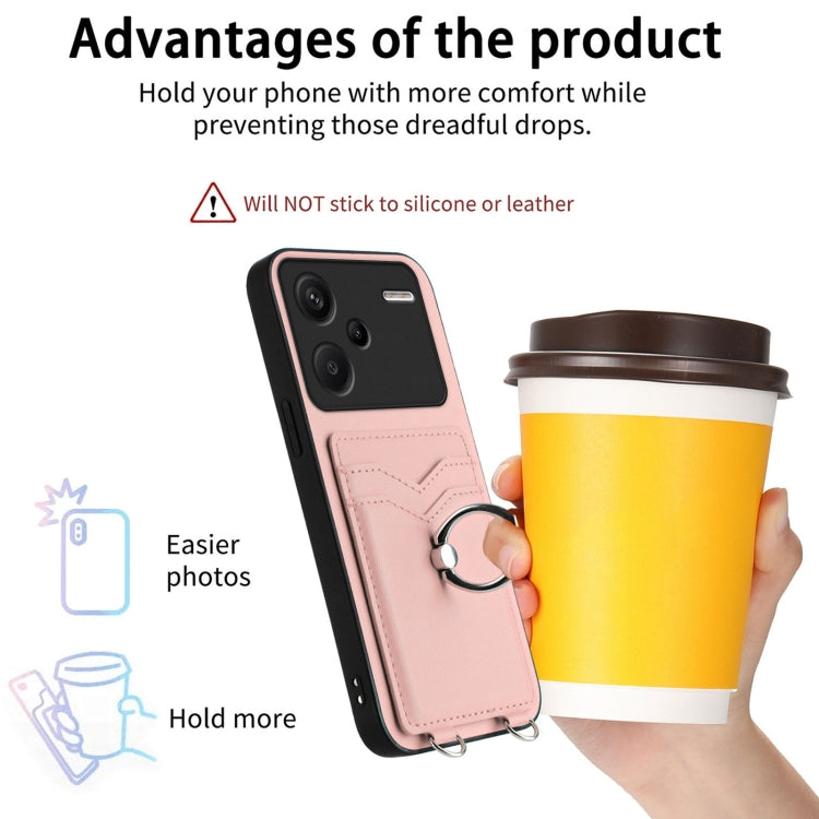 R20 Crossbody Rope Ring Card Holder Phone Case, For Xiaomi Redmi Note 13 Pro+, For Xiaomi Redmi 12 4G Global, For Xiaomi Redmi K60 / K60 Pro, For Xiaomi Redmi K60 Champion Edition, For Xiaomi Redmi Note 12S 4G Global, For Xiaomi Redmi Note 12 4G Global...