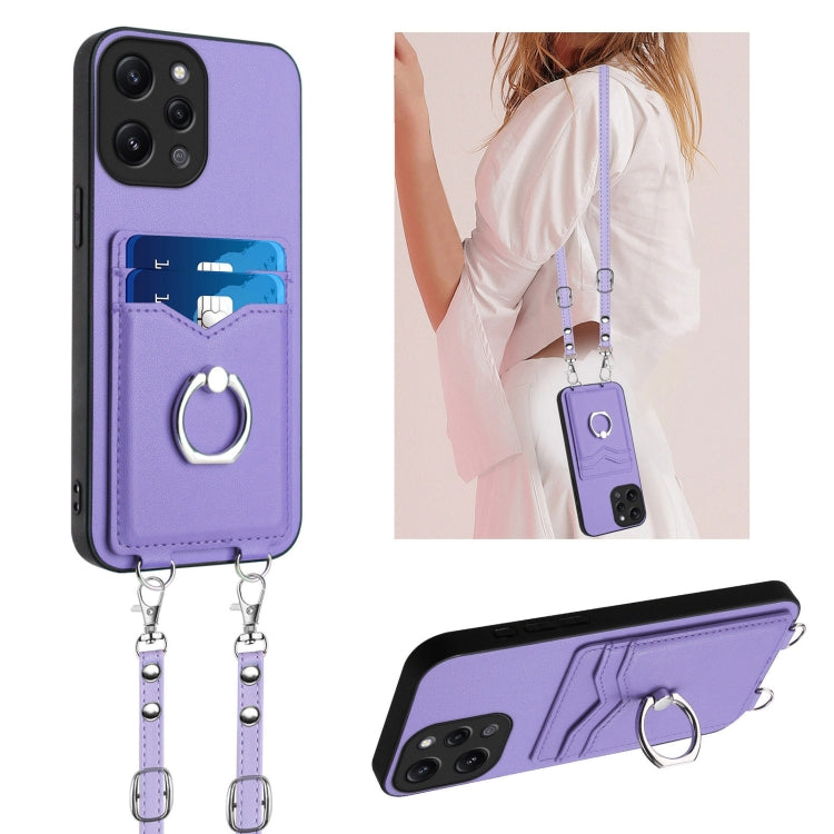 R20 Crossbody Rope Ring Card Holder Phone Case, For Xiaomi Redmi Note 13 Pro+, For Xiaomi Redmi 12 4G Global, For Xiaomi Redmi K60 / K60 Pro, For Xiaomi Redmi K60 Champion Edition, For Xiaomi Redmi Note 12S 4G Global, For Xiaomi Redmi Note 12 4G Global...