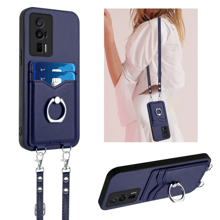 R20 Crossbody Rope Ring Card Holder Phone Case, For Xiaomi Redmi Note 13 Pro+, For Xiaomi Redmi 12 4G Global, For Xiaomi Redmi K60 / K60 Pro, For Xiaomi Redmi K60 Champion Edition, For Xiaomi Redmi Note 12S 4G Global, For Xiaomi Redmi Note 12 4G Global...