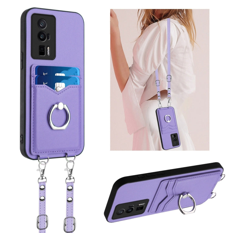 R20 Crossbody Rope Ring Card Holder Phone Case, For Xiaomi Redmi Note 13 Pro+, For Xiaomi Redmi 12 4G Global, For Xiaomi Redmi K60 / K60 Pro, For Xiaomi Redmi K60 Champion Edition, For Xiaomi Redmi Note 12S 4G Global, For Xiaomi Redmi Note 12 4G Global...