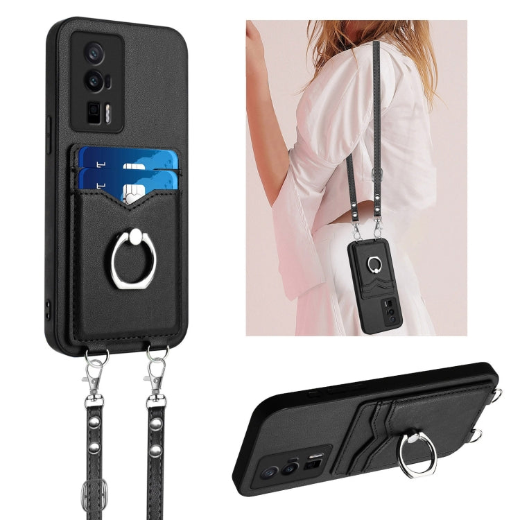 R20 Crossbody Rope Ring Card Holder Phone Case, For Xiaomi Redmi Note 13 Pro+, For Xiaomi Redmi 12 4G Global, For Xiaomi Redmi K60 / K60 Pro, For Xiaomi Redmi K60 Champion Edition, For Xiaomi Redmi Note 12S 4G Global, For Xiaomi Redmi Note 12 4G Global...