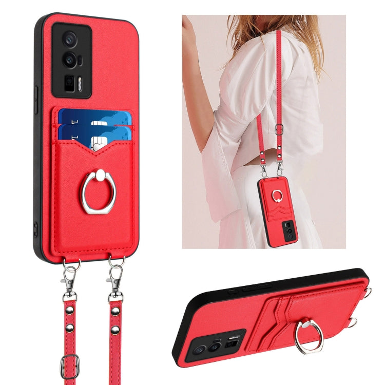 R20 Crossbody Rope Ring Card Holder Phone Case, For Xiaomi Redmi Note 13 Pro+, For Xiaomi Redmi 12 4G Global, For Xiaomi Redmi K60 / K60 Pro, For Xiaomi Redmi K60 Champion Edition, For Xiaomi Redmi Note 12S 4G Global, For Xiaomi Redmi Note 12 4G Global...