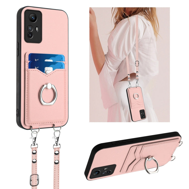 R20 Crossbody Rope Ring Card Holder Phone Case, For Xiaomi Redmi Note 13 Pro+, For Xiaomi Redmi 12 4G Global, For Xiaomi Redmi K60 / K60 Pro, For Xiaomi Redmi K60 Champion Edition, For Xiaomi Redmi Note 12S 4G Global, For Xiaomi Redmi Note 12 4G Global...