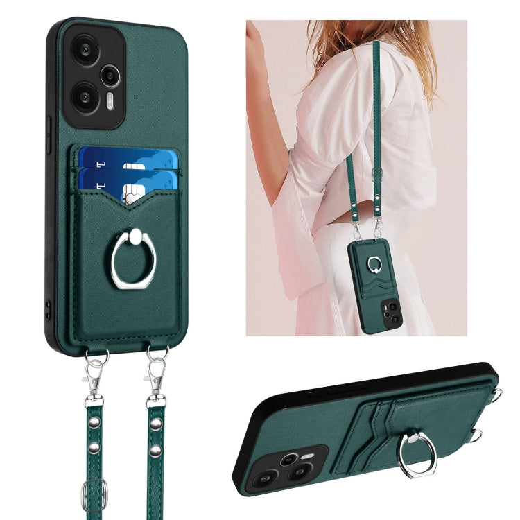 R20 Crossbody Rope Ring Card Holder Phone Case, For Xiaomi Redmi Note 13 Pro+, For Xiaomi Redmi 12 4G Global, For Xiaomi Redmi K60 / K60 Pro, For Xiaomi Redmi K60 Champion Edition, For Xiaomi Redmi Note 12S 4G Global, For Xiaomi Redmi Note 12 4G Global...